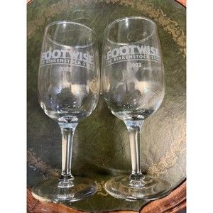 Footwise The Birkenstock Store 2003 Pair Stem Wine Glasses New Collectable